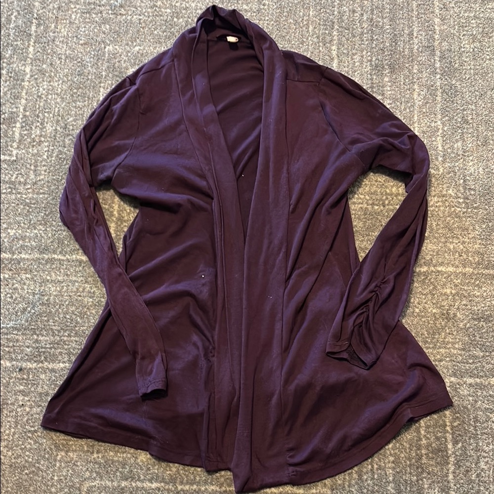 Purple Open Front Cardigan